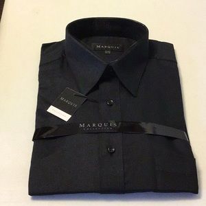 New Marquis mens black dress shirt